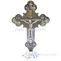 Altar Stand Cross Crucifix Jesus Church Pewter inri Jerusalem Holy land H-12\"